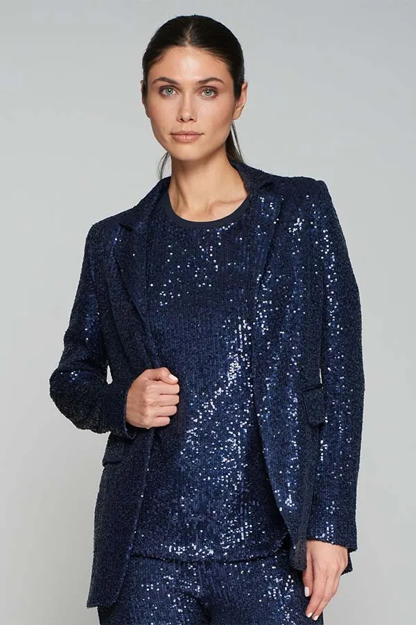 Vilagallo ANDREA NAVY SEQUINNED BLAZER