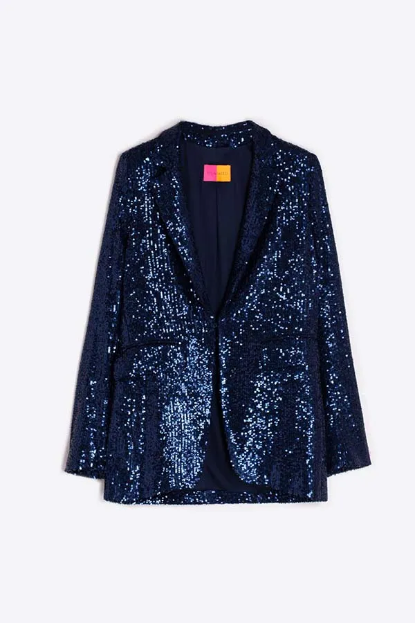 Vilagallo ANDREA NAVY SEQUINNED BLAZER