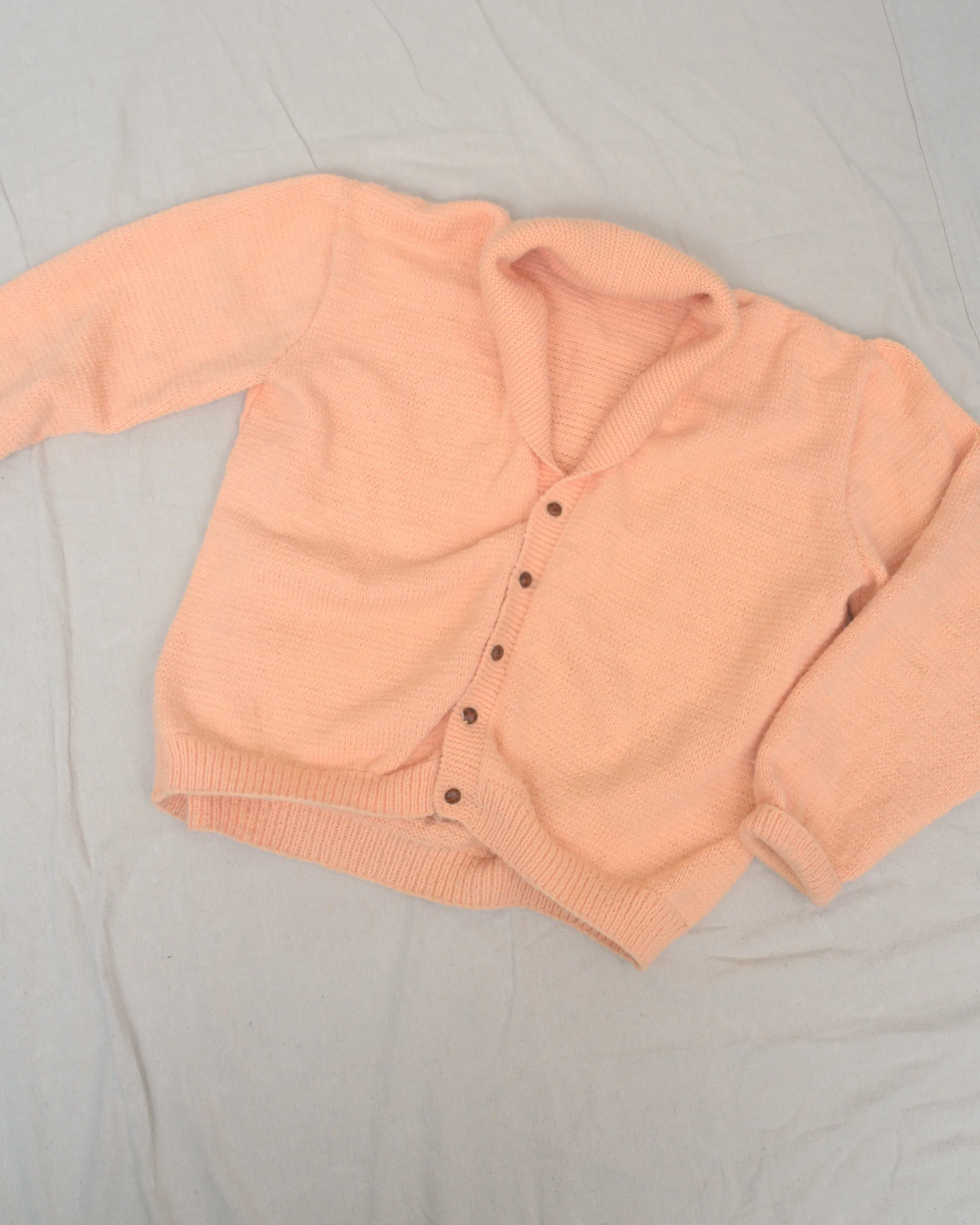 Vintage Apricot Knit Cardigan - Size Range Small to Large