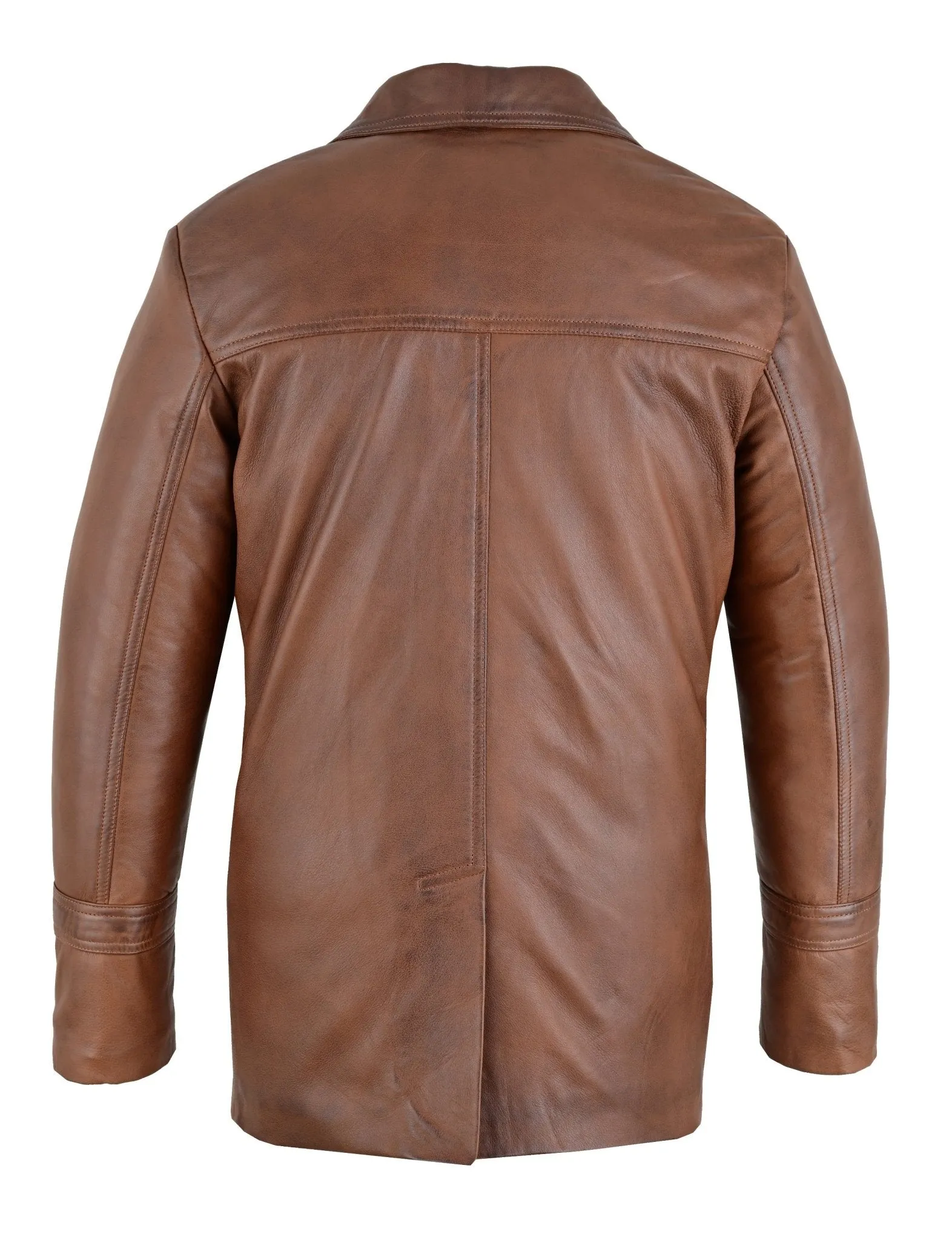 Vintage Brown Leather Blazer Jacket worn by Sam Tyler in Life on Mars