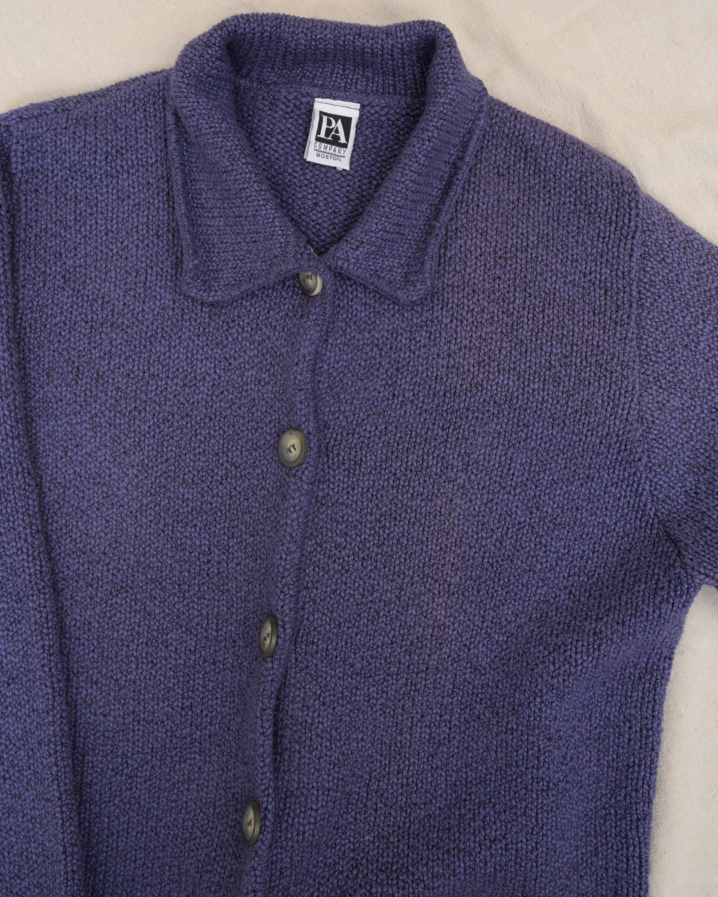 Vintage Lavender Knit Cardigan Size Small Medium