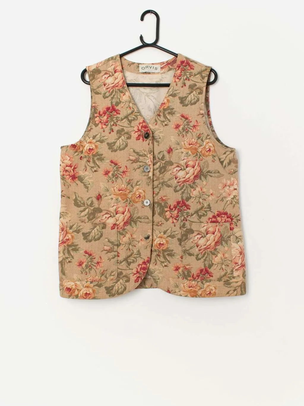 Vintage Orvis floral longline waistcoat, made in USA – Large