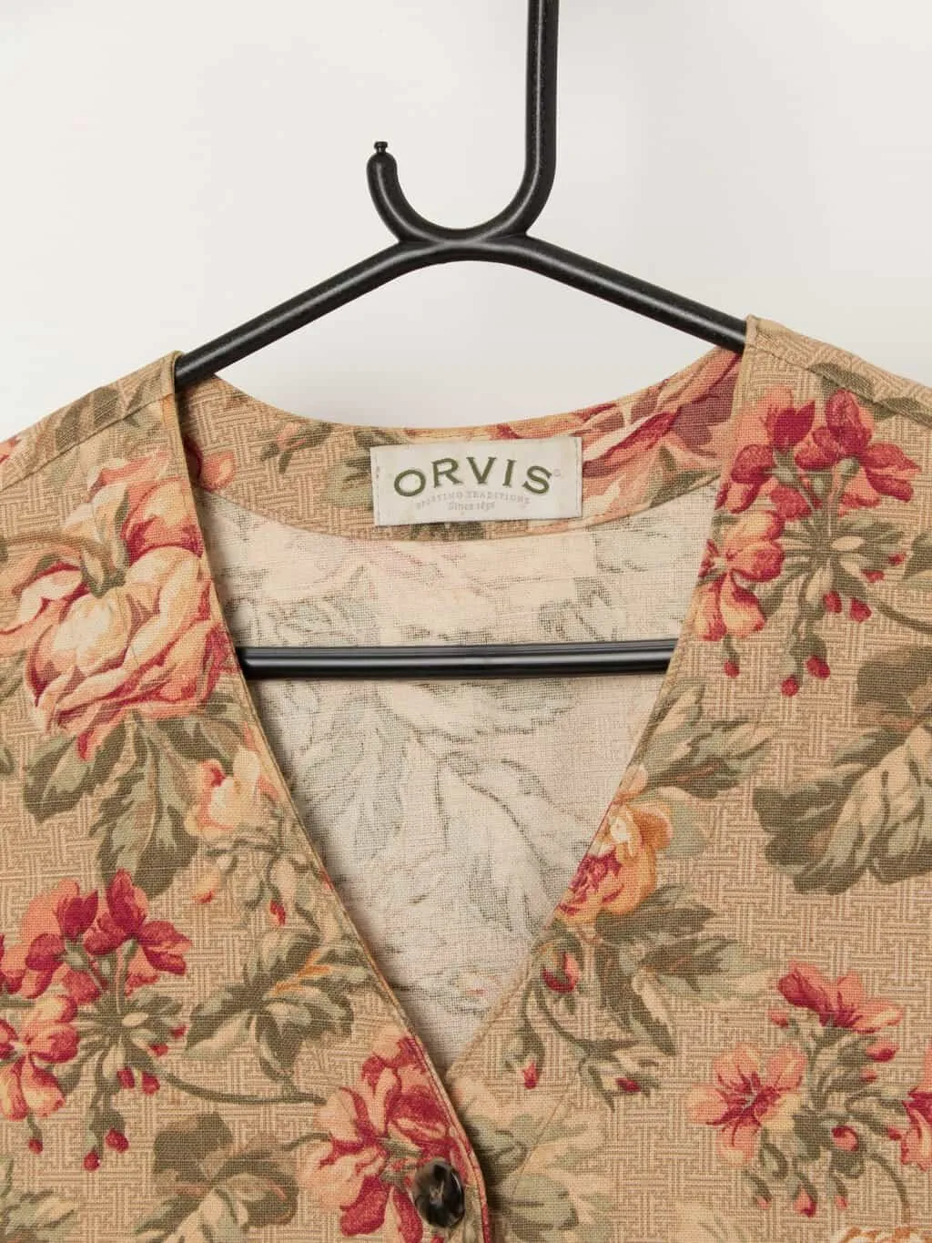 Vintage Orvis floral longline waistcoat, made in USA – Large