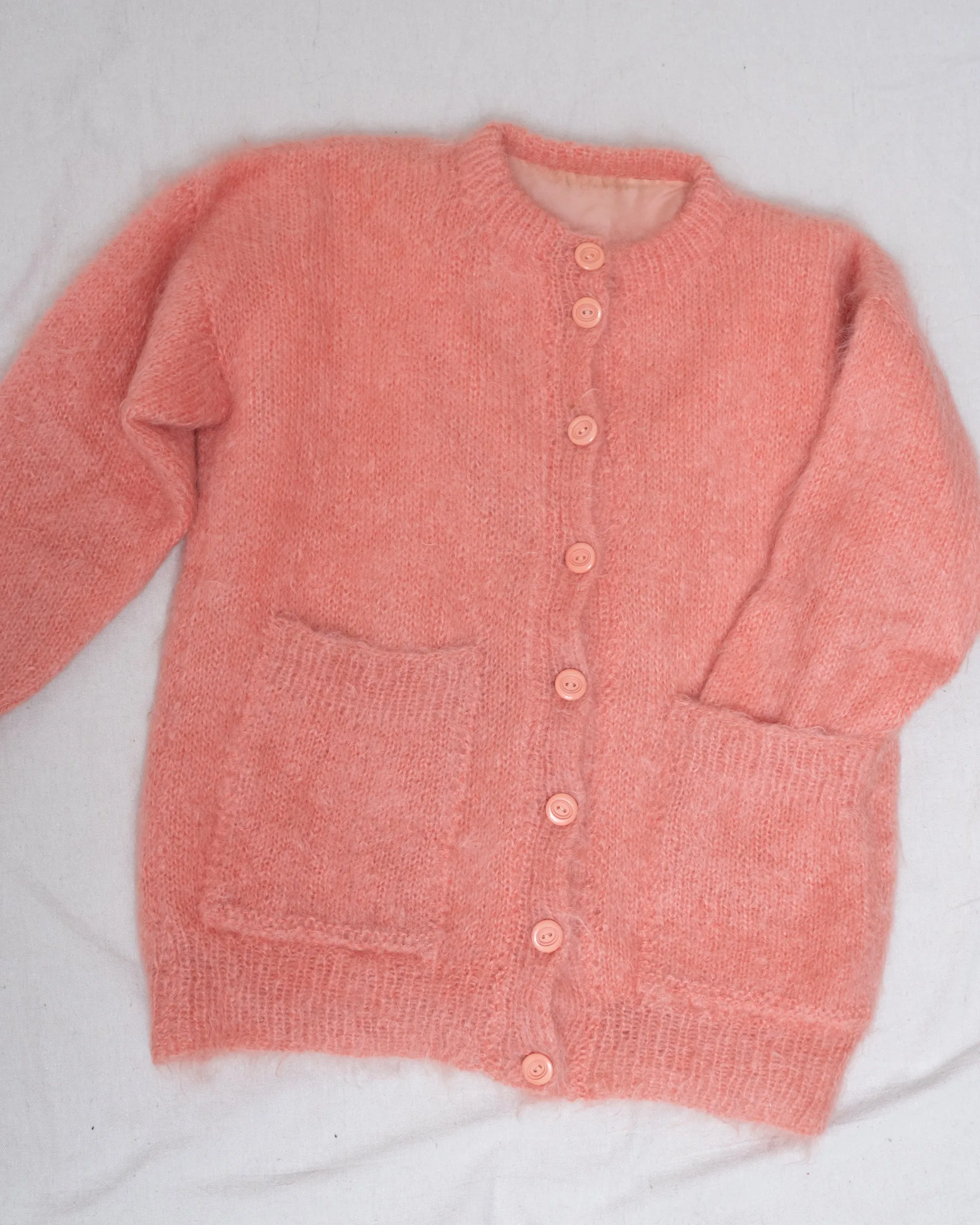 Vintage Wool Cardigan - Lined, Chunky, S/M.