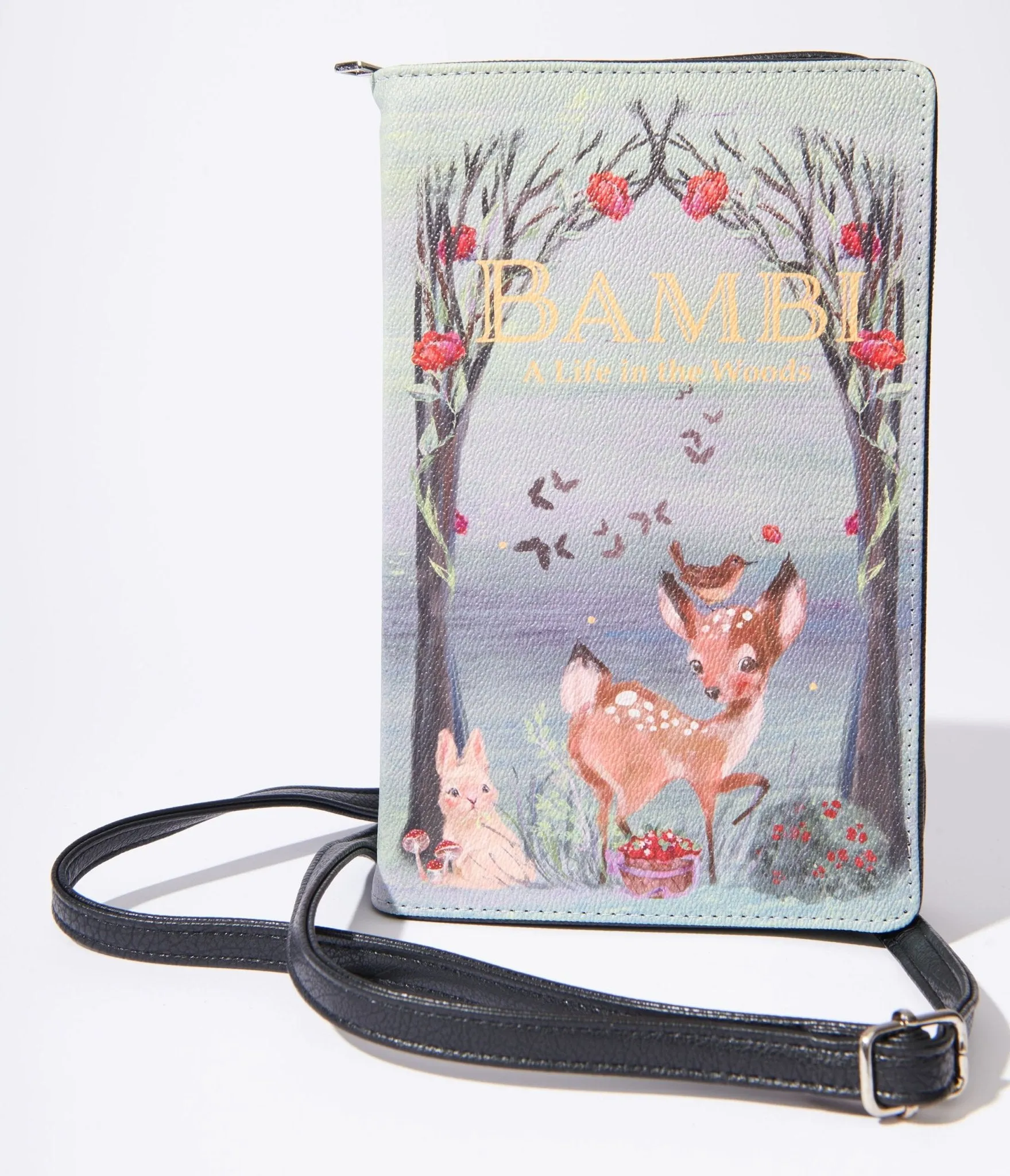 Watercolor Bambi Book Crossbody Purse