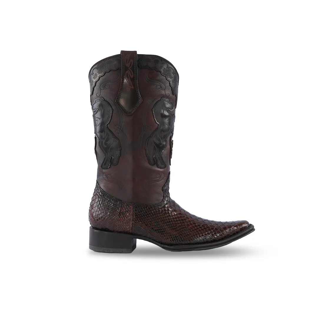 Western Boots Python Colecc Caballos Cafe Jaspe