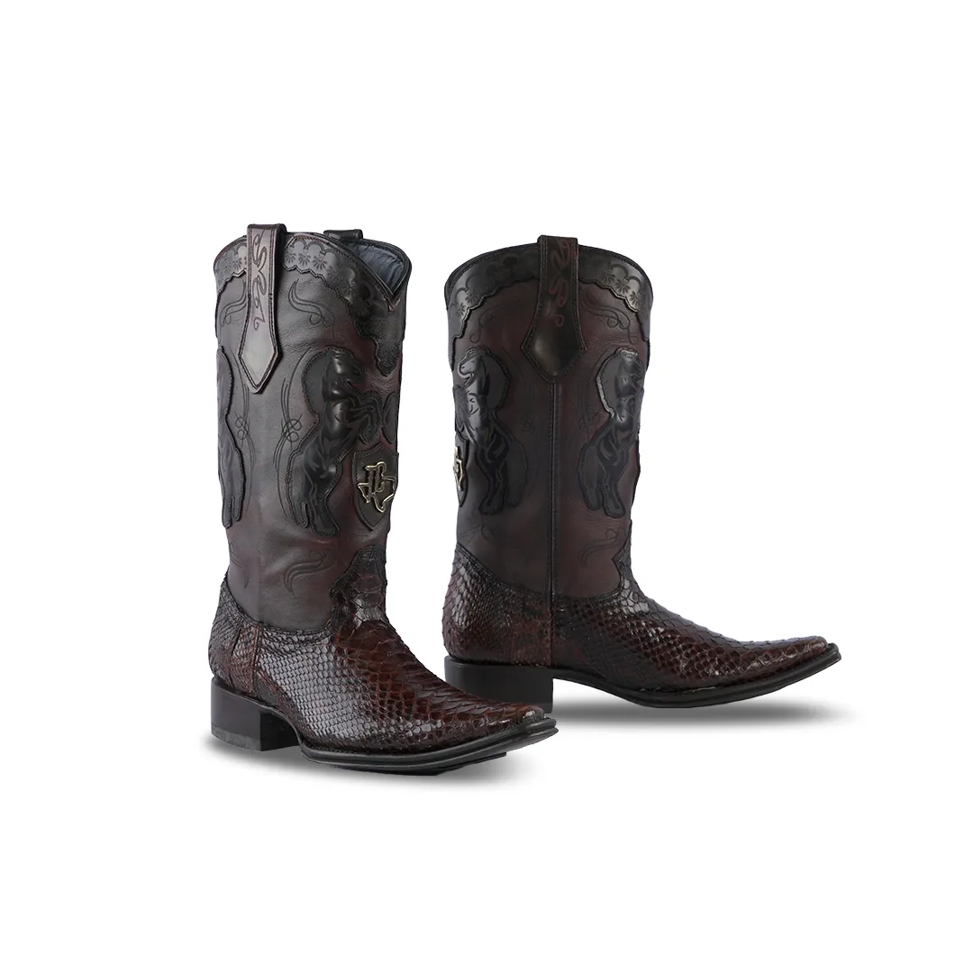 Western Boots Python Colecc Caballos Cafe Jaspe