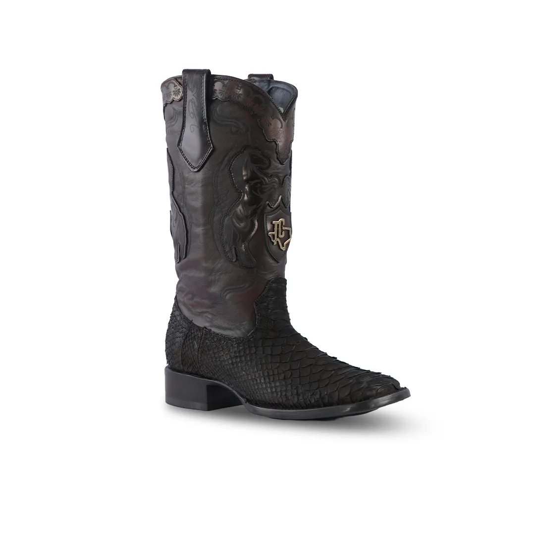 Western Boots Python Colecc Caballos Choco Nobuck