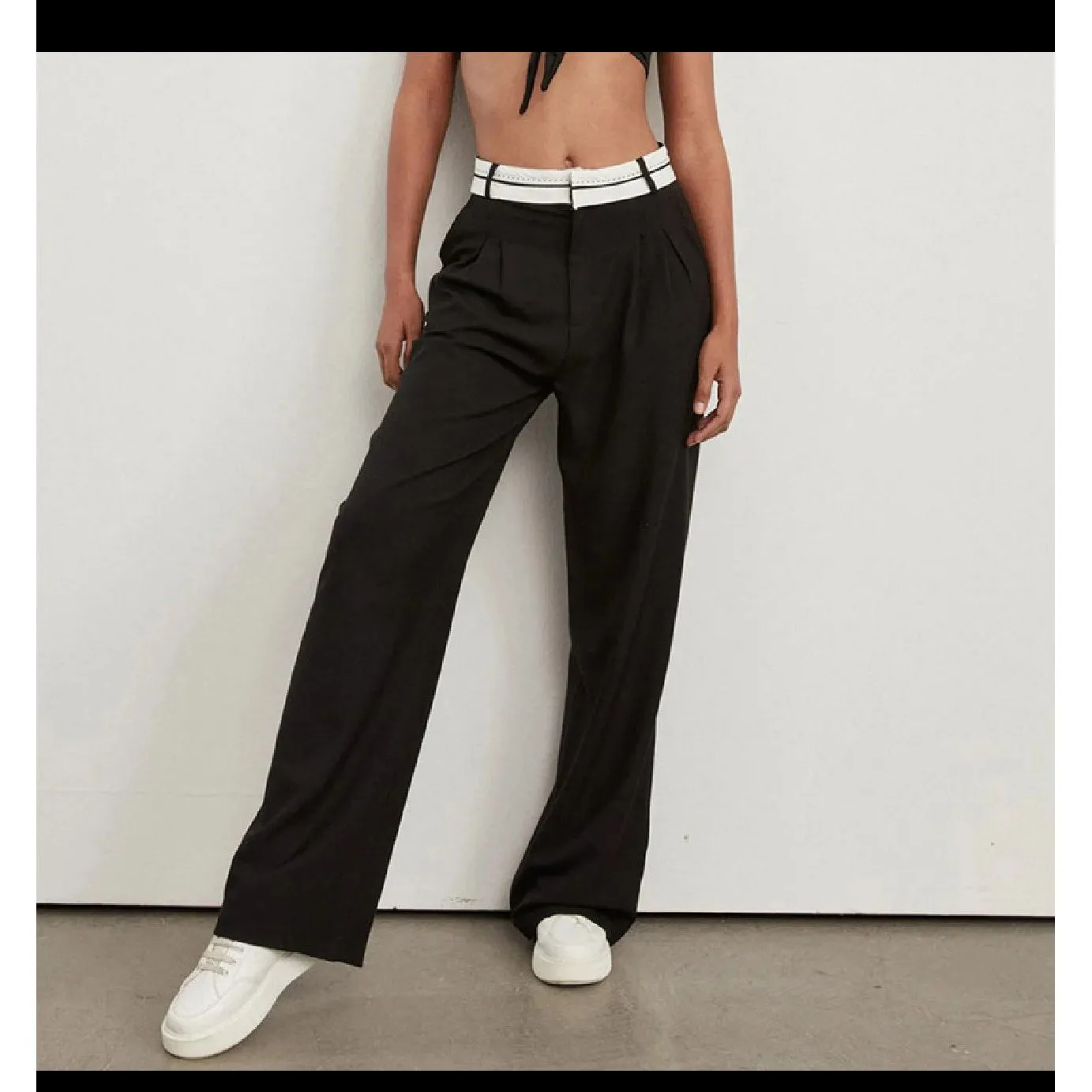 Wide Leg High Waisted Trousers