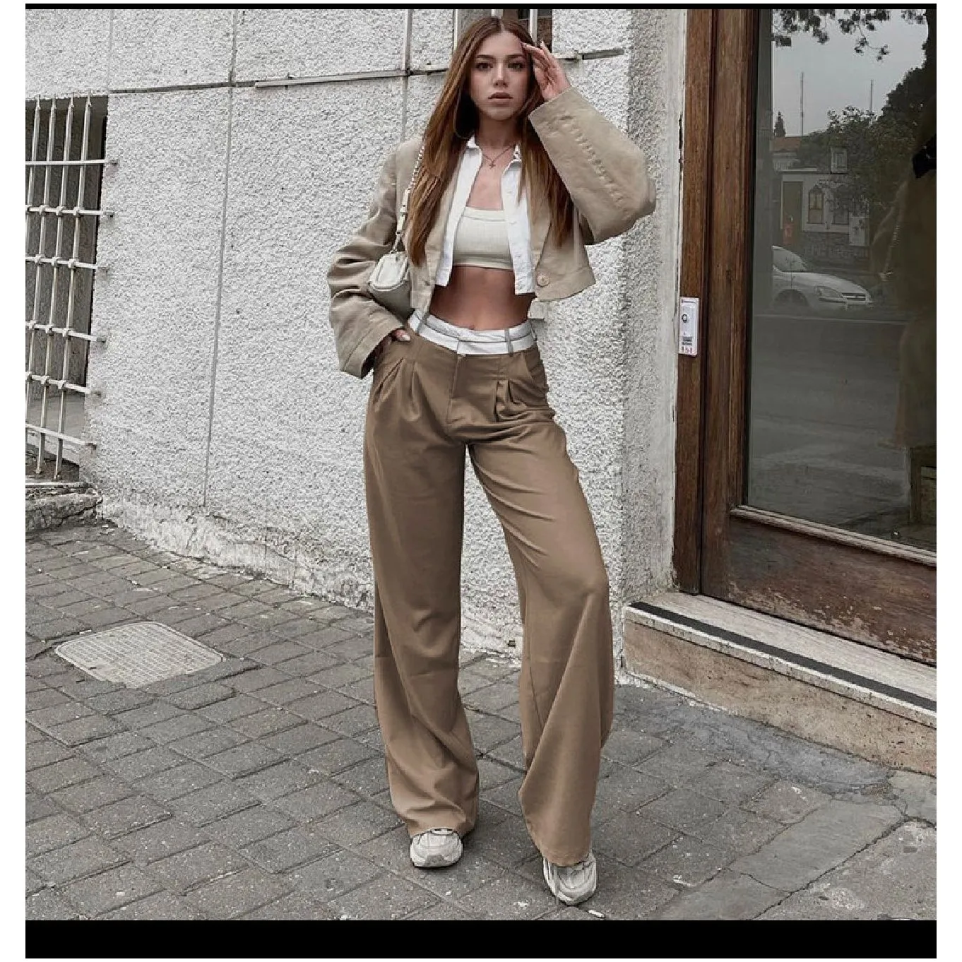 Wide Leg High Waisted Trousers