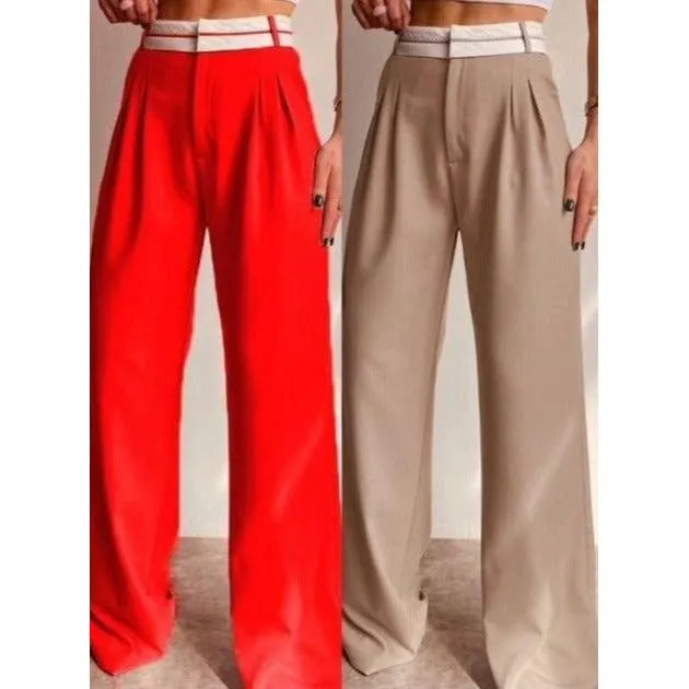 Wide Leg High Waisted Trousers