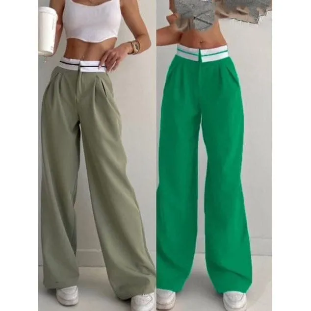 Wide Leg High Waisted Trousers