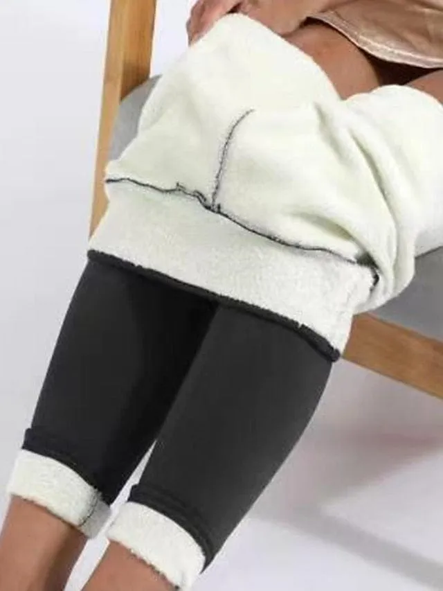 Winter Fall Cozy Fleece-Lined High-Waist Leggings for Women