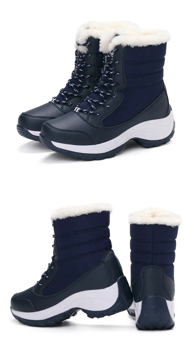 Winter Waterproof Platform Ankle Snow Boots - Warm and Stylish Women's Footwear