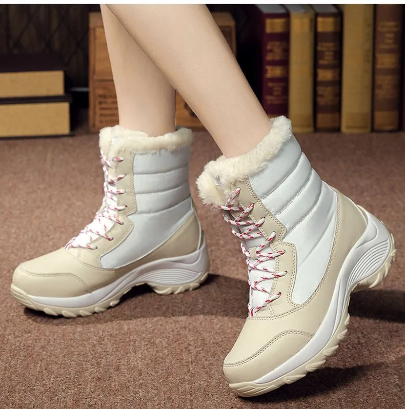 Winter Waterproof Platform Ankle Snow Boots - Warm and Stylish Women's Footwear