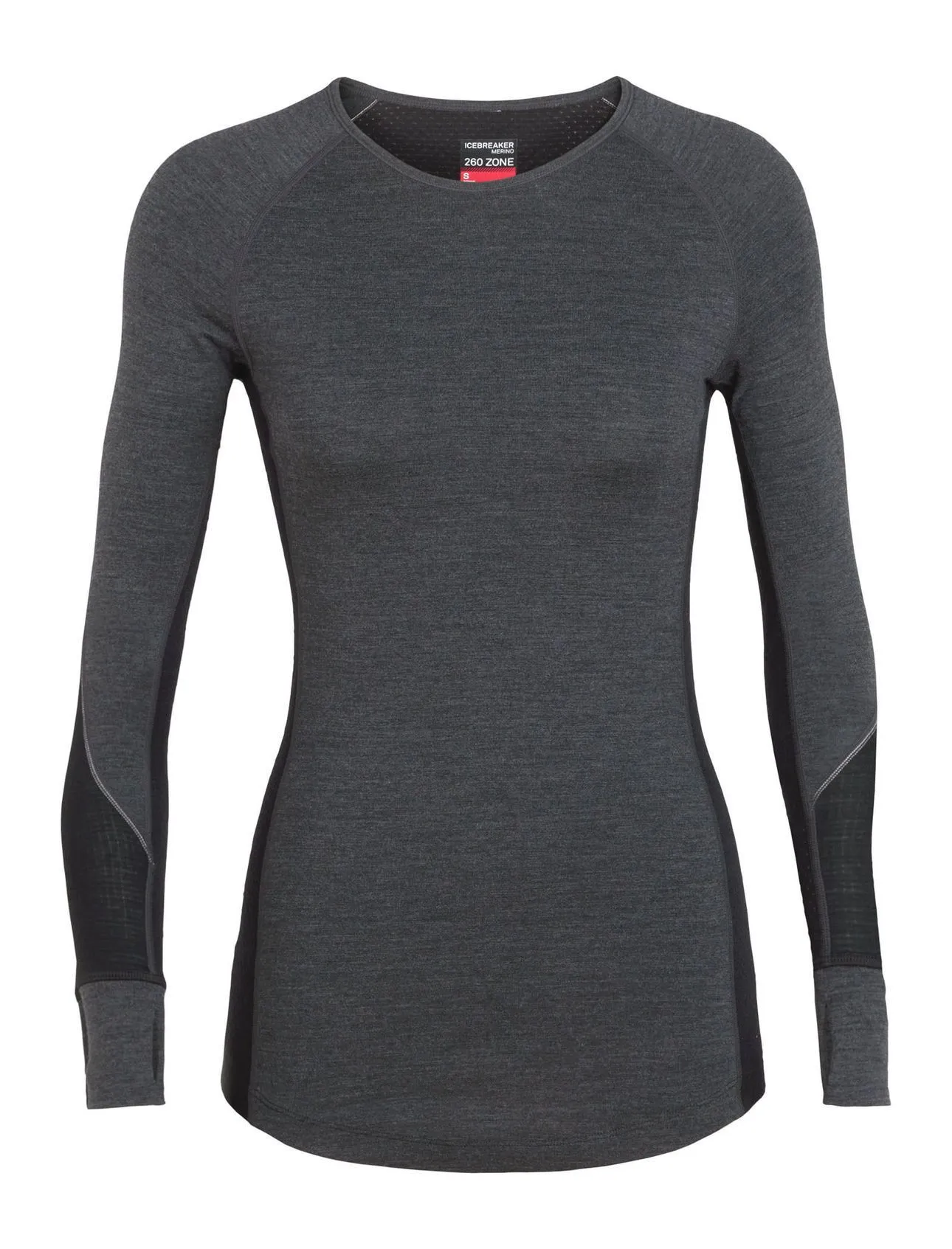 Women's 260 Zone Long Sleeve Crewe - Jet Heather/Black