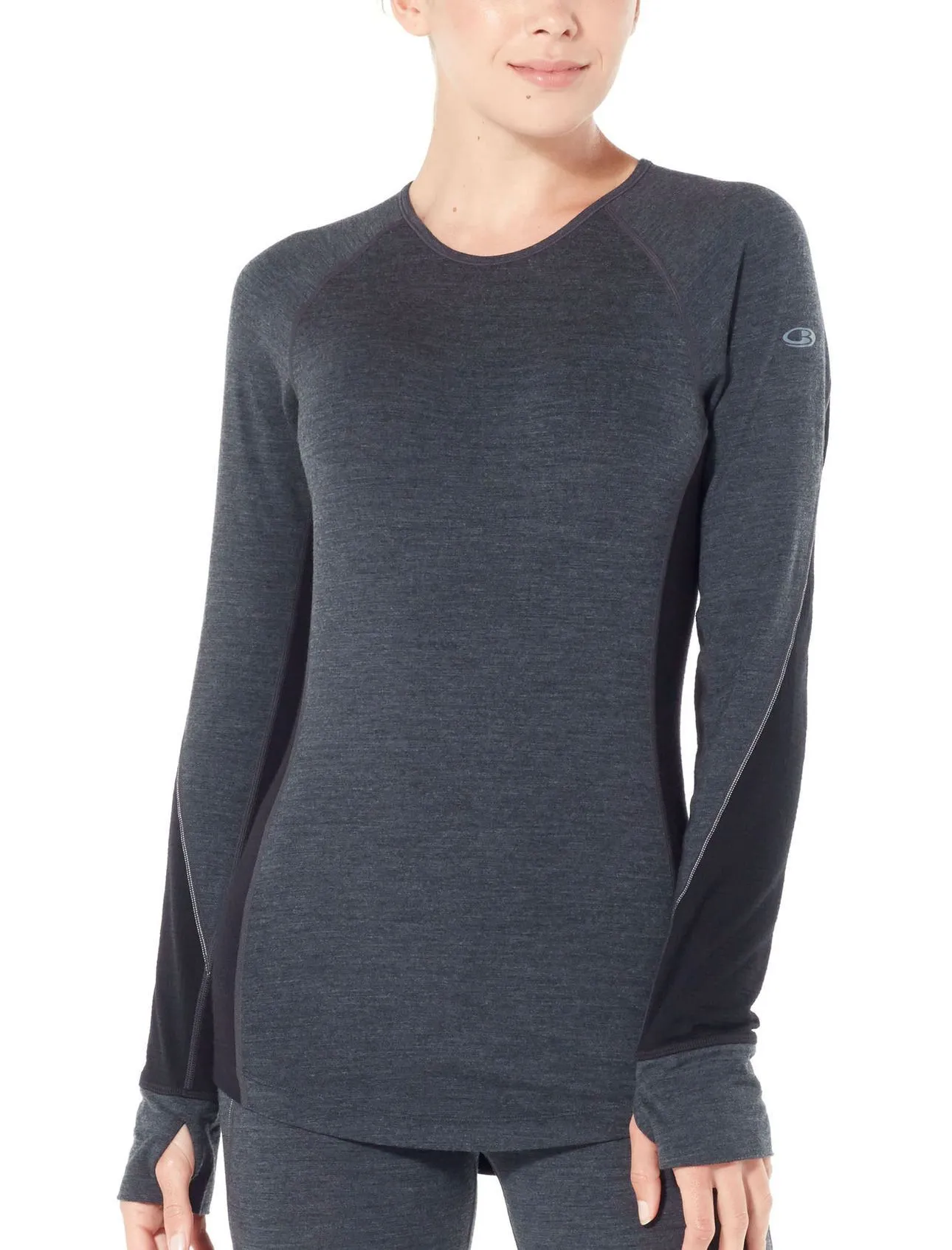 Women's 260 Zone Long Sleeve Crewe - Jet Heather/Black