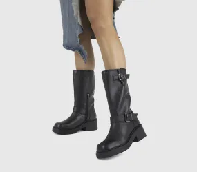 Women's Bronx Daff Biker Knee High Boots in Black