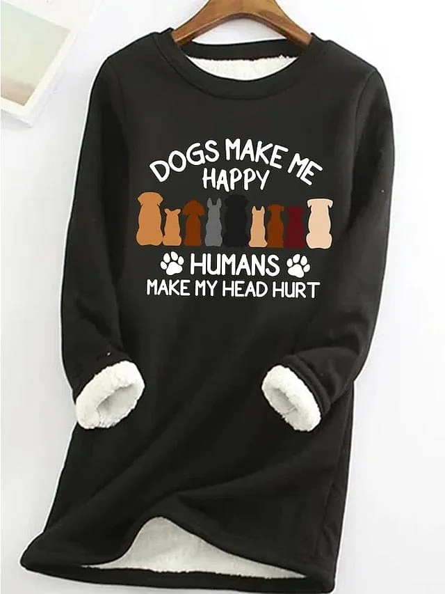 Women's Cozy Sherpa Fleece-Lined Graphic Sweatshirt