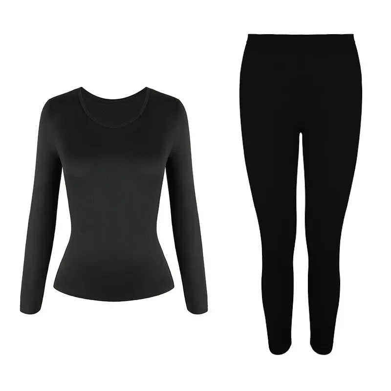 Women's Fleece Lined Thermal Underwear Set - Soft Base Layer, 2-Piece