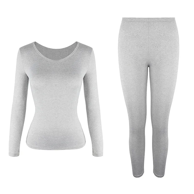 Women's Fleece Lined Thermal Underwear Set - Soft Base Layer, 2-Piece