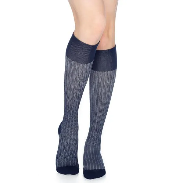 Women's Herringbone Knee High Socks for Rejuvenation