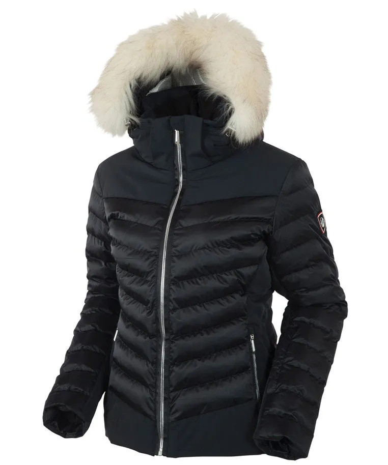 Women's Layla Waterproof Quilted Stretch Jacket With Removable Fur Ruff