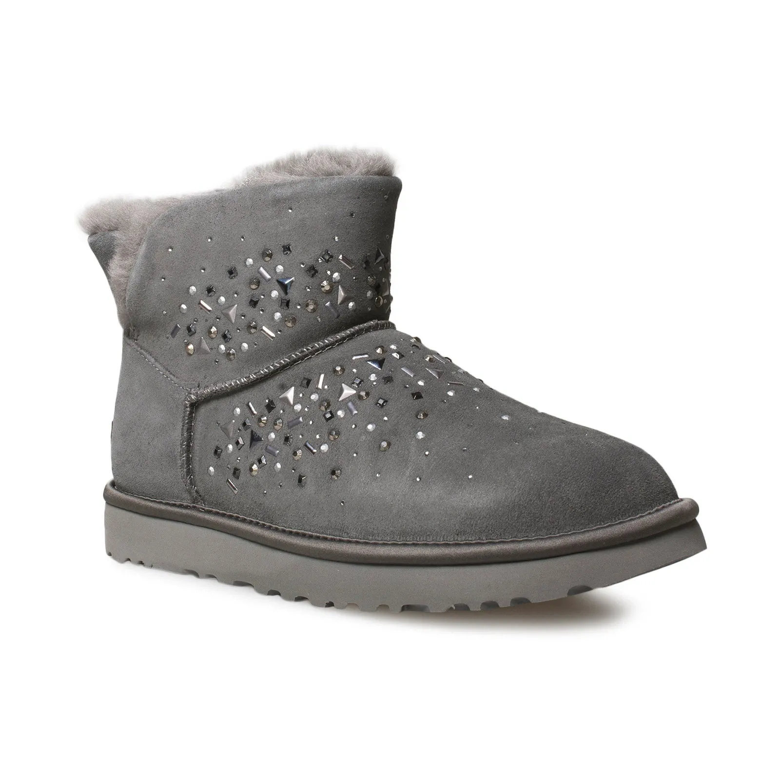 Women's UGG Classic Galaxy Bling Mini Charcoal Boots