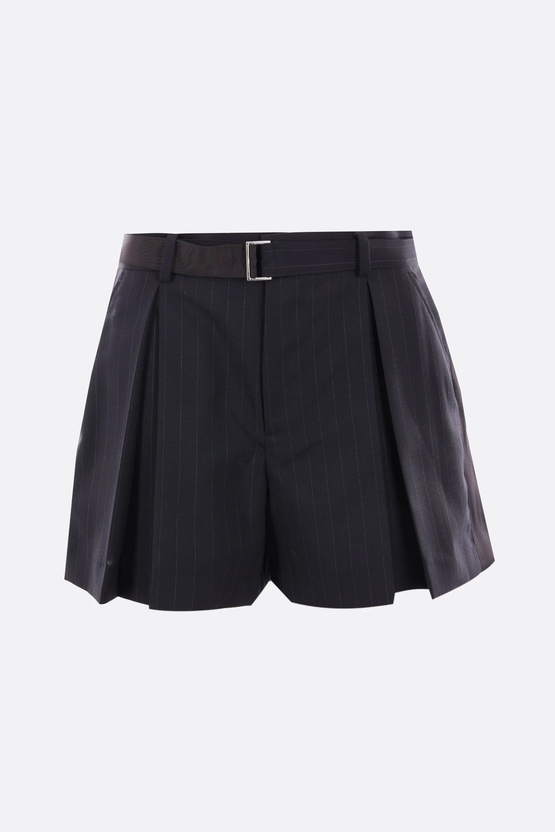 wool blend pinstripe shorts