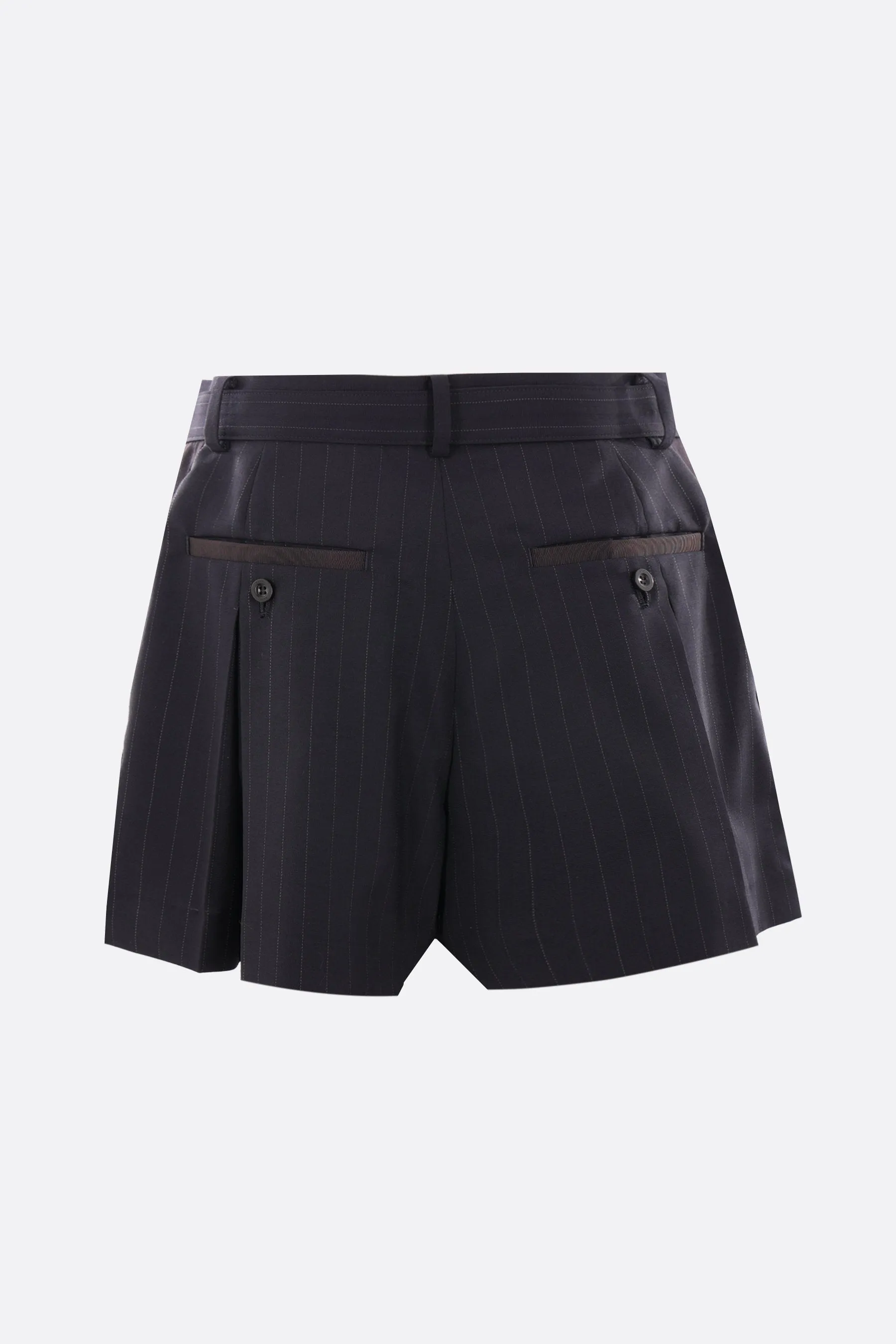 wool blend pinstripe shorts