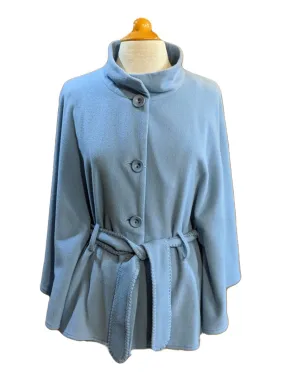 Wool Cashmere Blend Belted Cape