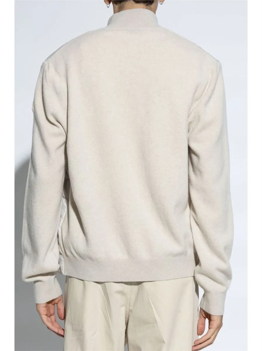 wool cashmere blend sweatshirt, panelled sweatshirt, panelled wool-cashmere sweatshirt.