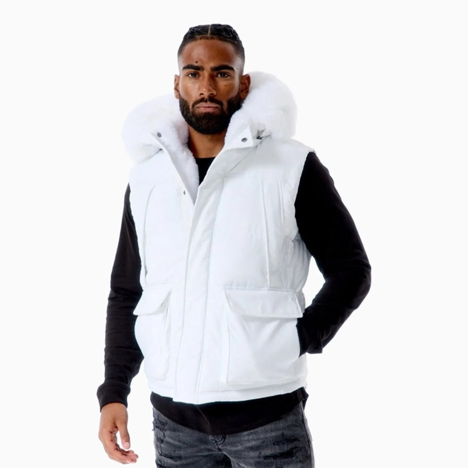 Yukon Fur Lined Hooded Puffer Vest for Men